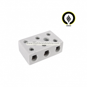REGLETA DE CERÁMICA 3 POLOS CABLE #6-10 PARA CALENTADOR TERMOTRONIC